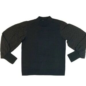 Vince Camuto Women's Black‎  Clip Dot Sleeve Pullover Fashion Sweater Sz M